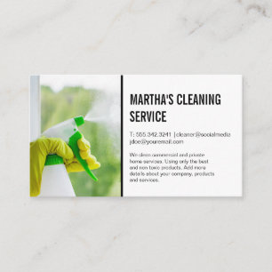 Cleaning Spray on Glass Window   House Keeping Business Card