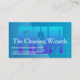 Cleaning Spray   Vacuum   Mop Business Card