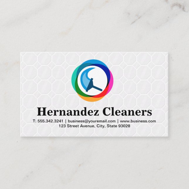 Cleaning Squeegee Modern Logo | Tiles Business Card (Front)