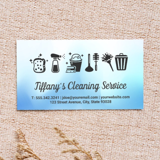 Cleaning Supplies and House Keeping Service Business Card (Creator Uploaded)