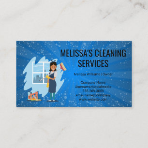 Cleaning Supplies and Tools Bubbles Blue Maid Business Card