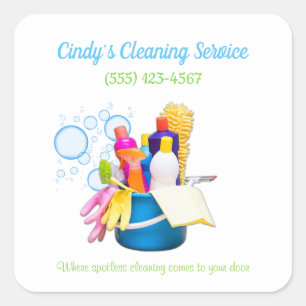 Cleaning Supplies Design House Cleaning Services Square Sticker