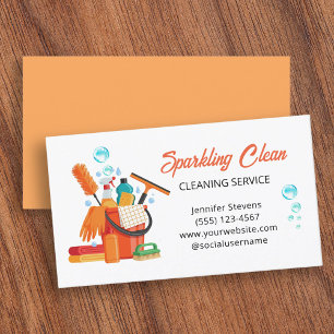 Cleaning Supplies Housekeeping Service Business Card