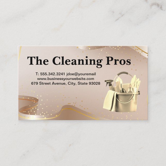 Cleaning Supplies in Bucket Business Card (Front)