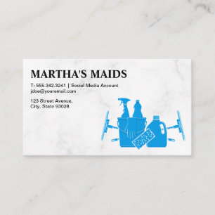 Cleaning Supplies   Marble Background Business Card