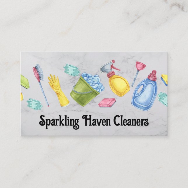 Cleaning Supplies | Sanitising | Janitor | Maid Business Card (Front)