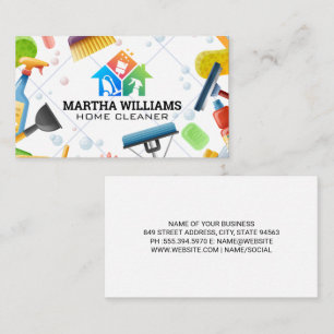 Cleaning Tools   Tile Soap Bubbles Business Card