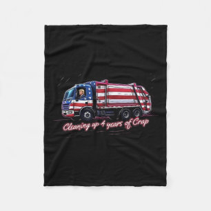 Cleaning Up 4 Years Of Crap Vote Trump 2024 Electi Fleece Blanket
