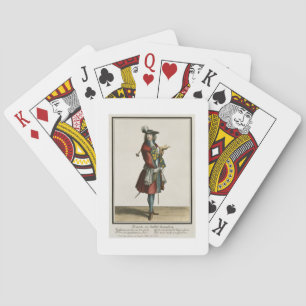 Cleante Dressed as a Cavalier, fashion plate, c.16 Playing Cards