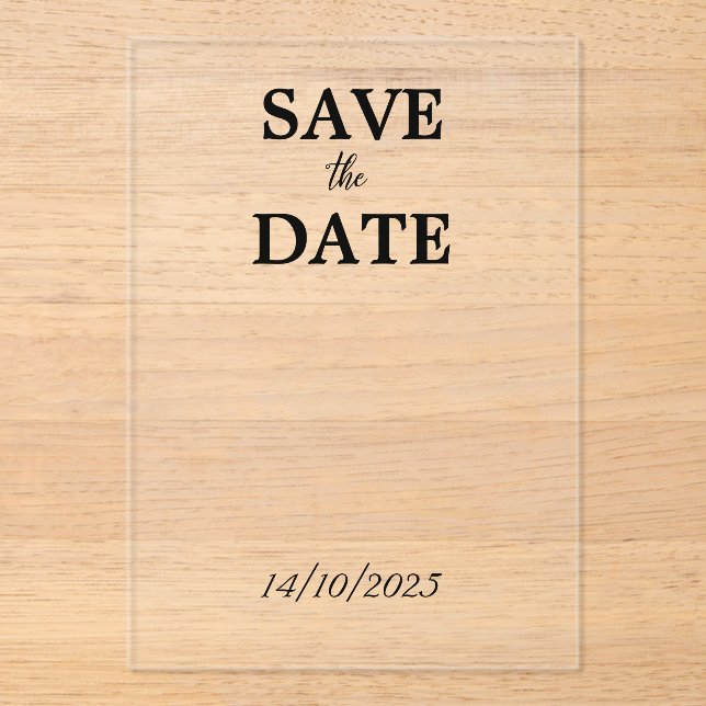 Clear Acrylic Invitations (Front)