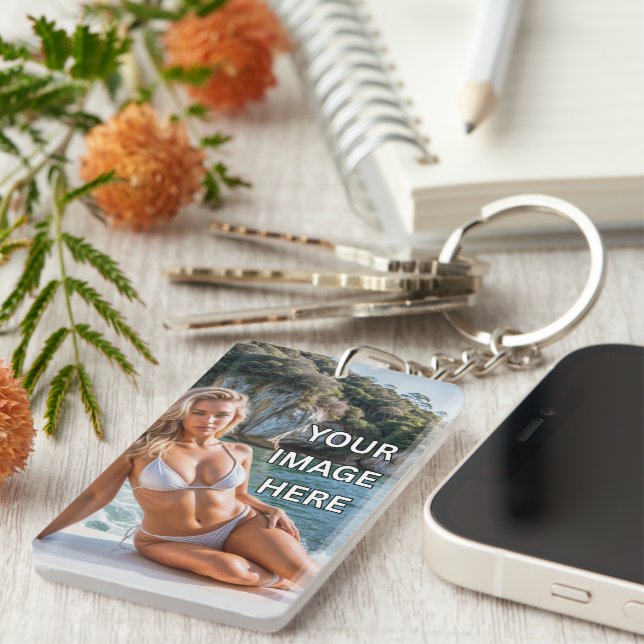 CLEAR! 🔑 Acrylic Keychain – Add Image or Text (Front Right)