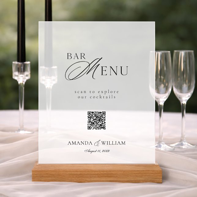 Clear Acrylic QR Code Bar Menu Sign (Creator Uploaded)