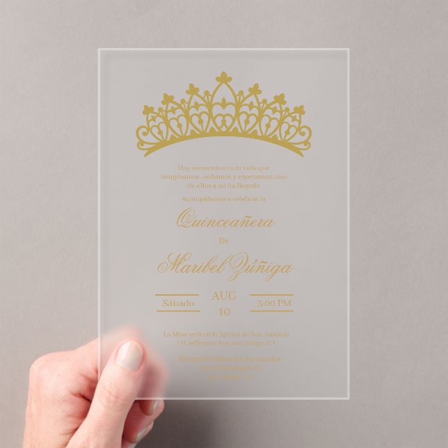 Clear acrylic Quinceanera Acrylic Invitations (Insitu (Handheld))