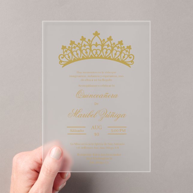 Clear acrylic Quinceanera Invitations (Insitu (Handheld))