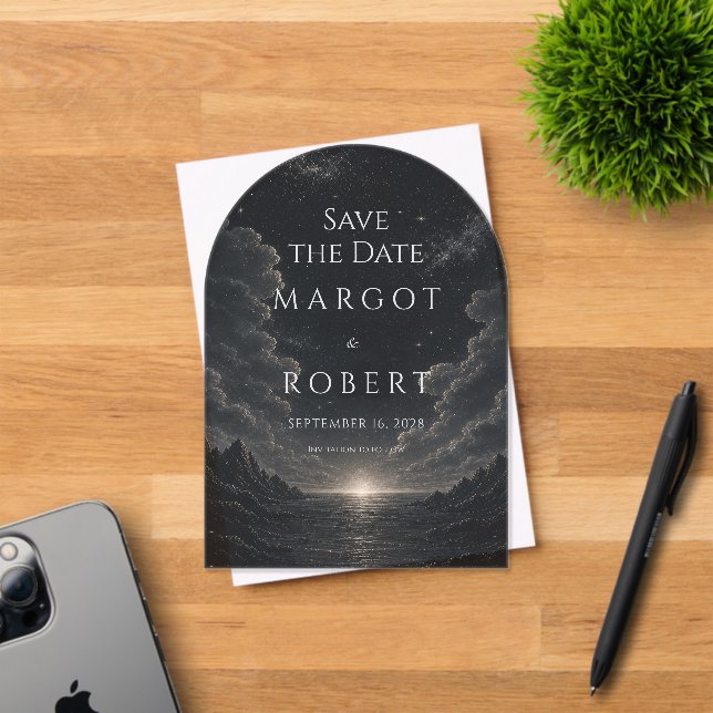 Clear Acrylic Starry Night Arch Save the Date Invitations (Insitu (Invitation Card))