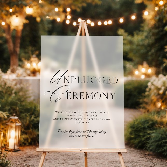 Clear Acrylic Unplugged Ceremony Sign (Creator Uploaded)