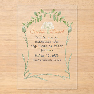 clear acrylic wedding invitation