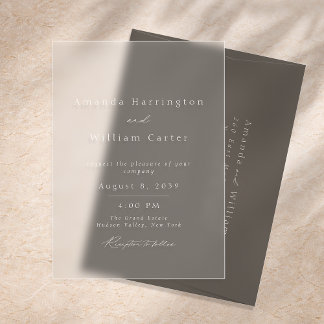 Clear Acrylic Wedding Invitation, Modern Minimal  Invitations