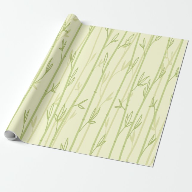 CLEAR BAMBOO BACKGROUND PATTERN DESIGN WRAPPING PAPER (Unrolled)