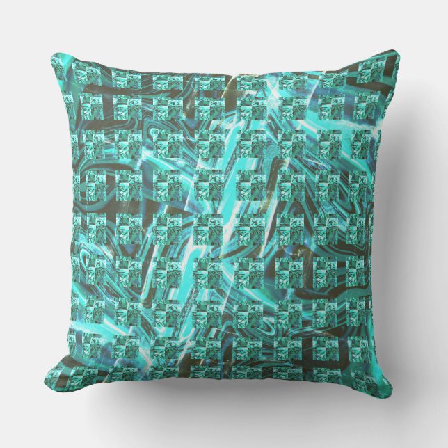 Clear blue bright, squares or image under grating? cushion (Front)