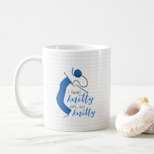 Clear Blue I Feel Knitty, Oh So Knitty Coffee Mug