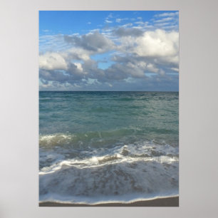 Clear Blue Ocean, Beach and Sky Poster