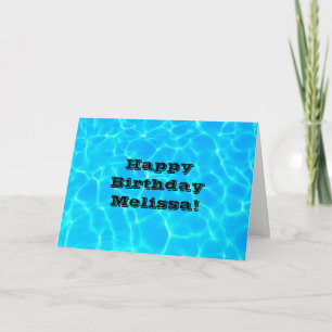 Clear Blue Pool Water Photo Birthday Card