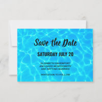 Clear Blue Pool Water Photo Casual Wedding