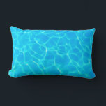 Clear Blue Pool Water Photo Lumbar Cushion<br><div class="desc">A pillow with a photograph of clear blue pool water,  with shimmering reflections.</div>