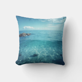 Clear blue sea background cushion