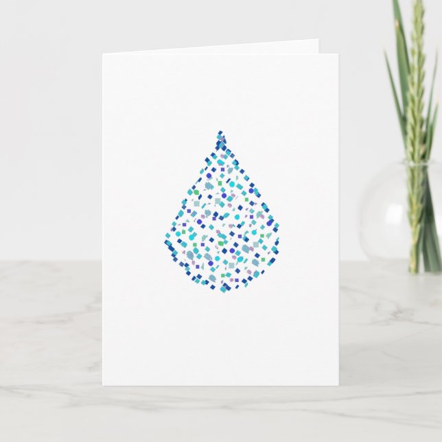 Clear Blue Turquoise Water Drop Greeting Card (Front)