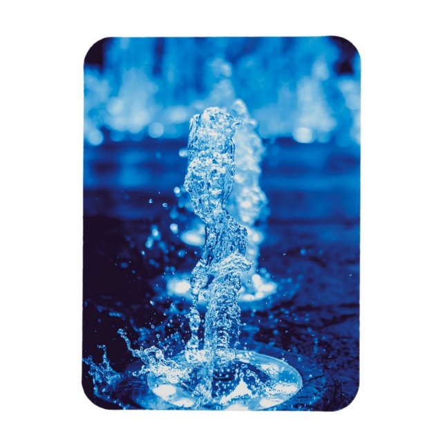 Clear Blue Water Feature in Motion Magnet (Vertical)