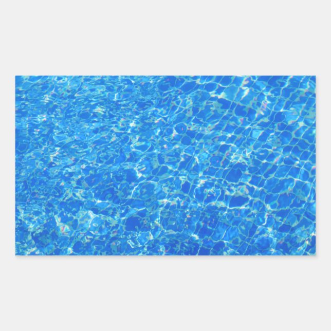 clear blue water texture rectangular sticker (Front)