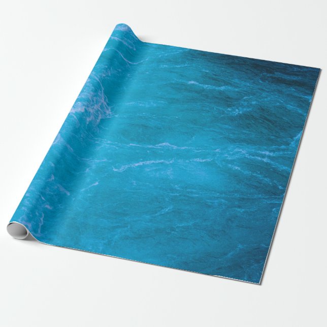 Clear blue water wrapping paper (Unrolled)