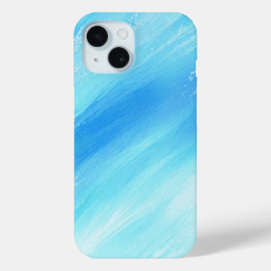 Clear Blue Watercolor Gradient Art iPhone 15 Case