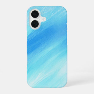Clear Blue Watercolor Gradient Art iPhone 16 Case