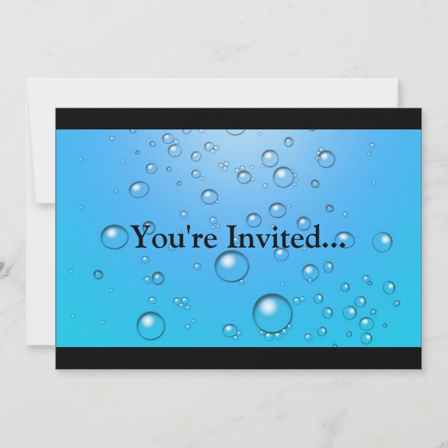Clear Bubbles, Blue Water Invitation (Front)