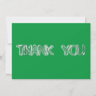 CLEAR BUBBLES FONT (green bkgrd) Thank You Card