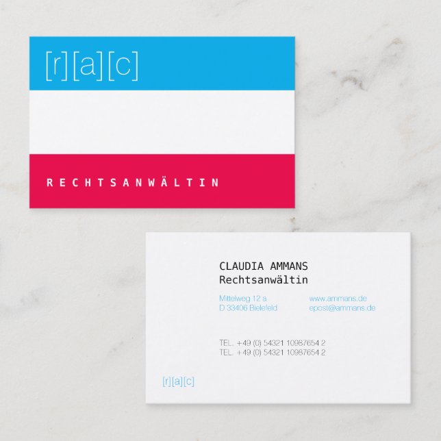 Clear, colourful, clear business card (3c) (Front/Back)