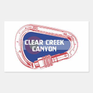 Clear Creek Canyon Colorado Climbing Carabiner Rectangular Sticker