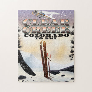 Clear Creek,, Colorado Ski poster. Jigsaw Puzzle