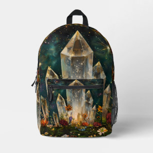 Clear Crystals Printed Backpack
