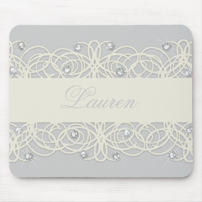 Clear Crystals with Your Name Mouse Pad (Front)