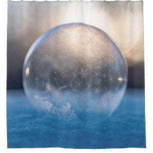 Clear glass ball shower curtain