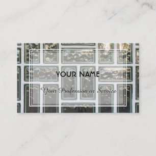Clear glass brickwall design with white stripes business card