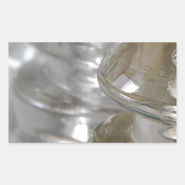 Clear Glass Insulators Rectangular Sticker (Front)