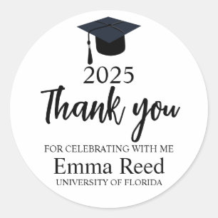 Clear Graduation Stickers/Graduation Decorations 2 Classic Round Sticker