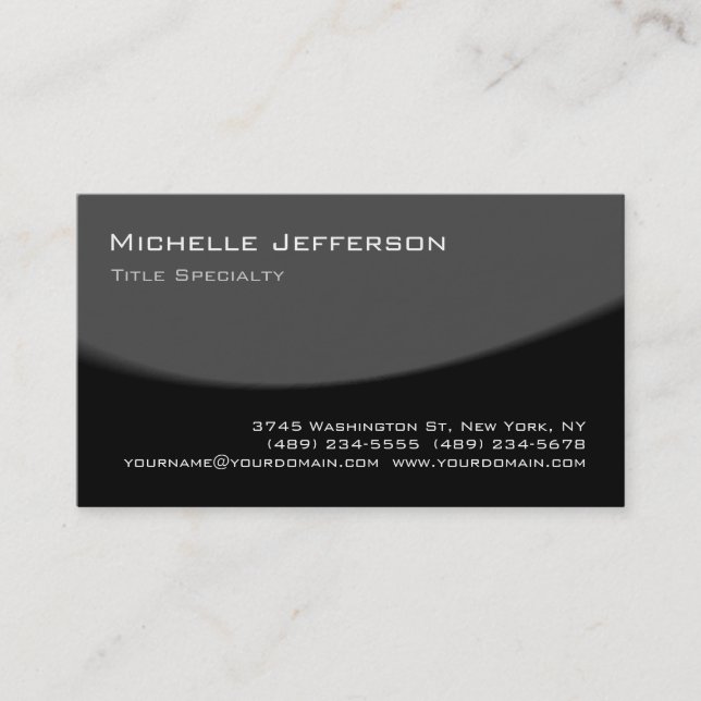 Clear Grey Black Pattern Trendy Business Card (Front)
