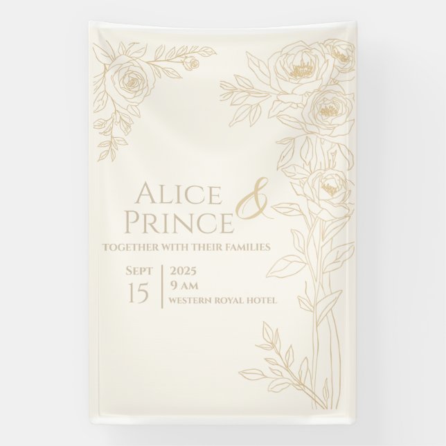 Clear Invitation Wedding Editable Banner (Vertical)
