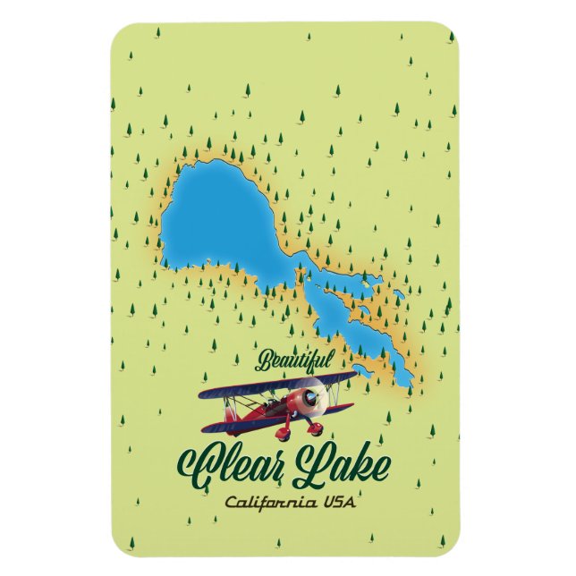 Clear Lake California USA map Magnet (Vertical)